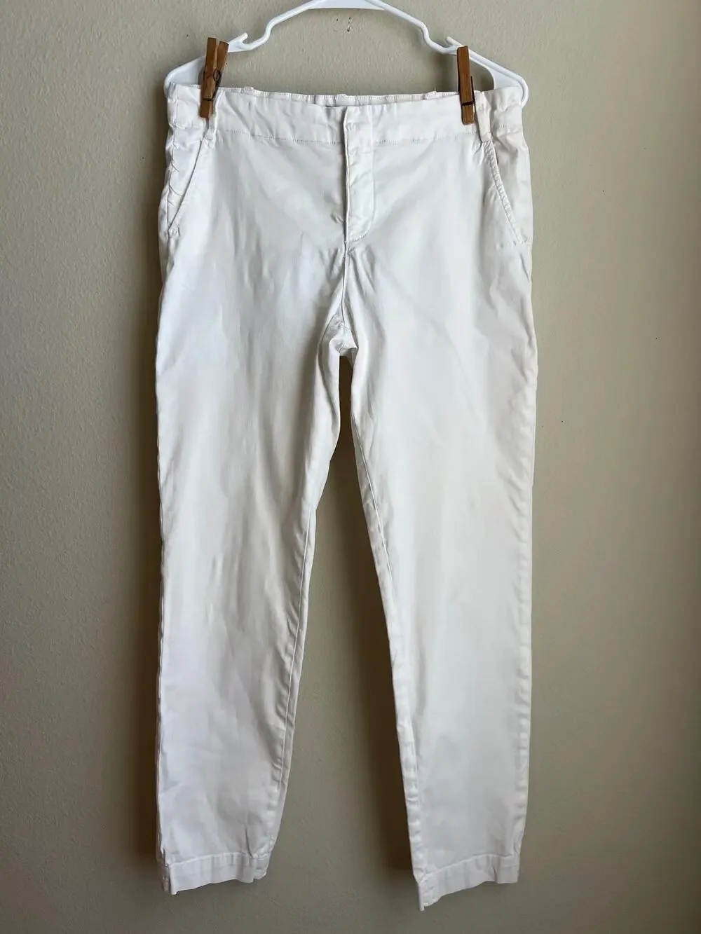 NYDJ Size 2 White Stretch Twill Slim Ankle Pants Chinos